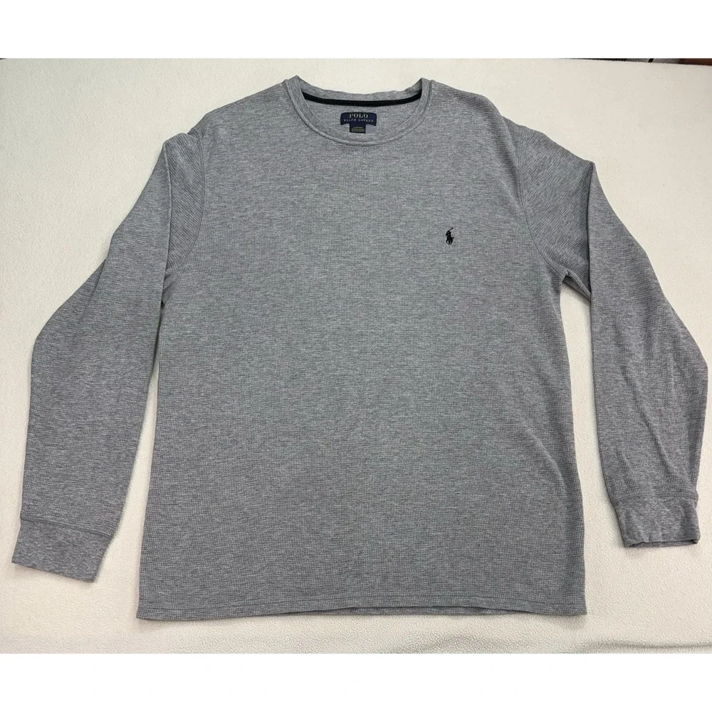 Polo Ralph Lauren Men's 2 Piece Sleepwear Set XL Black Pants w/ Gray Waffle Top